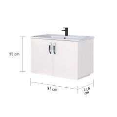 Asmira Lavabolu Alt Dolap - 82 cm - HG Beyaz