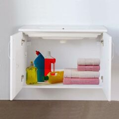 Asmira Lavabolu Alt Dolap - 82 cm - MdfLam Parlak Beyaz