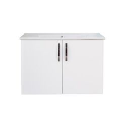 Asmira Lavabolu Alt Dolap - 82 cm - MdfLam Parlak Beyaz
