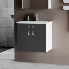 Asmira Lavabolu Alt Dolap - 65 cm - Hg Antrasit Gri