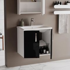 Asmira Lavabolu Alt Dolap - 65 cm - Hg Siyah