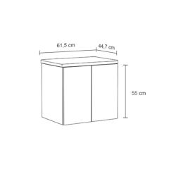 Asmira Lavabolu Alt Dolap - 65 cm - Hg Siyah