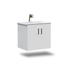 Asmira Lavabolu Alt Dolap - 65 cm - MdfLam Parlak Beyaz