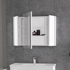 Üst Dolap Kombin - 100 cm - Mdf Mat Beyaz - Mdf Mat Beyaz