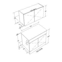 PAMİR 100 CM MDF ÇOK AMAÇLI MUTFAK DOLABI (J KULPLU)
