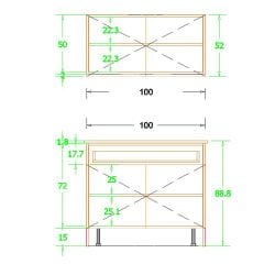 PAMİR 100 CM MDF ÇOK AMAÇLI MUTFAK DOLABI (J KULPLU)